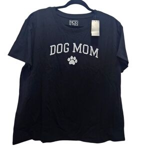 NWT Dog Mom Black Boxy T-shirt Size XXL Paw Print Love Dogs